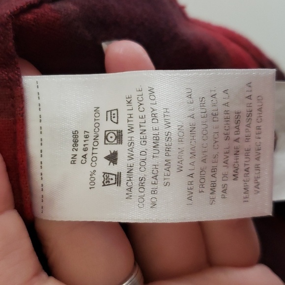 Pendleton black red check plaid cotton flannel button down shirt, mens medium - Picture 5 of 6